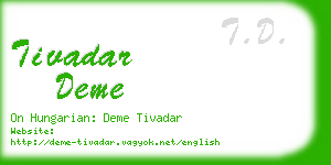 tivadar deme business card